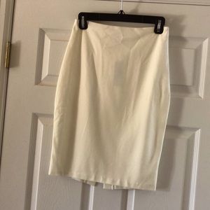 Bebe Kirstie cb cream lace up pencil skirt